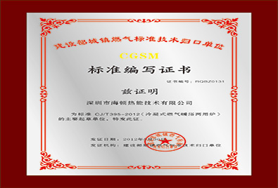 冷凝式燃?xì)馀捎脿t國(guó)標(biāo)證書